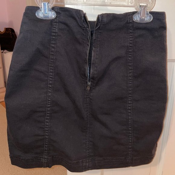 Free People Modern Femme Denim Mini Skirt in Black - Picture 4 of 5